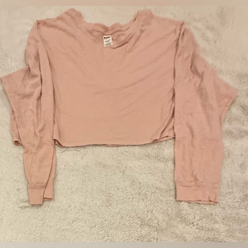 **Victoria’s Secret PINK Crop Top Long Sleeve Shirt – Lounge – Size XXL**
